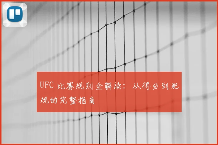 UFC 比赛规则全解读：从得分到犯规的完整指南